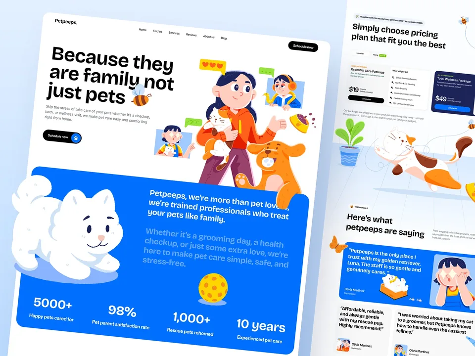 Sitio de Web de de mascotas