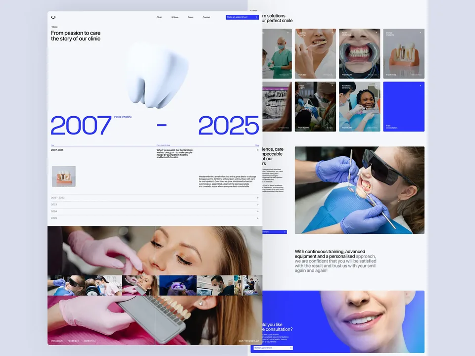 Sitio de Sitio web de clínica dental